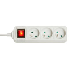 LINDY 3 way Mains Gang Socket with switch FR France